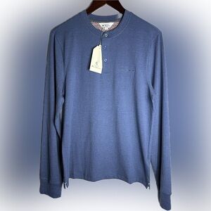 Ben Sherman Men's Long-Sleeve Henley in Slate Blue